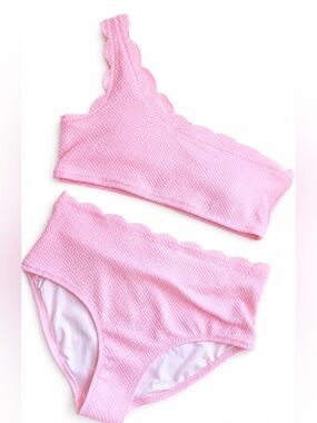 Old Navy Girls Pink Scalloped shoulder Bikini Swim Set Size XL 14-16 NEW